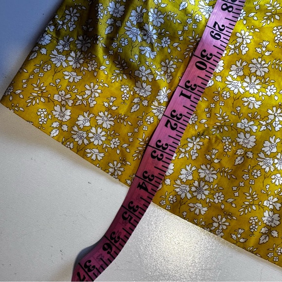 J.Crew Yellow High Neck Liberty Print Floral Ruffle Self Tie 100% Cotton Size XS - Picture 15 of 16